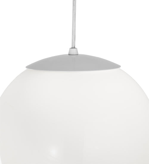 Meyda Lighting Bola 12" Gloss White Pendant Light With White Shade Glass