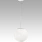 Meyda Lighting Bola 12" Gloss White Pendant Light With White Shade Glass