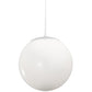 Meyda Lighting Bola 12" Gloss White Pendant Light With White Shade Glass