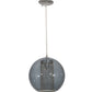 Meyda Lighting Bola 12" Sparkle Silver Crystal Pendant Light With Smoke and Clear Shade Glass