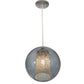 Meyda Lighting Bola 12" Sparkle Silver Crystal Pendant Light With Smoke and Clear Shade Glass