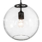 Meyda Lighting Bola 12" Textured Black Pendant Light With Clear Shade Glass