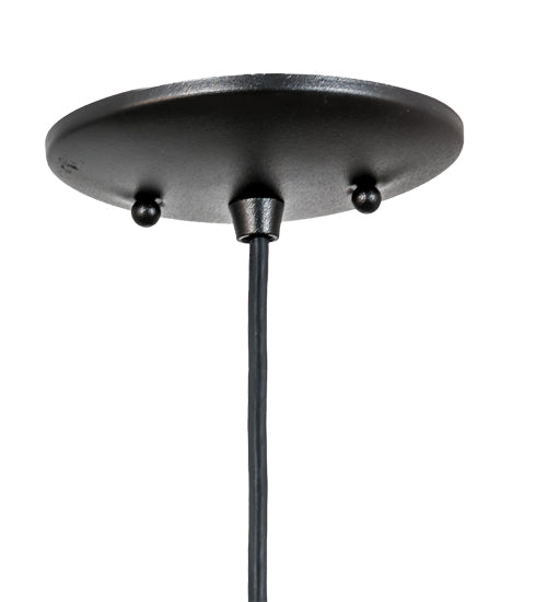 Meyda Lighting Bola 12" Textured Black Pendant Light With Clear Shade Glass