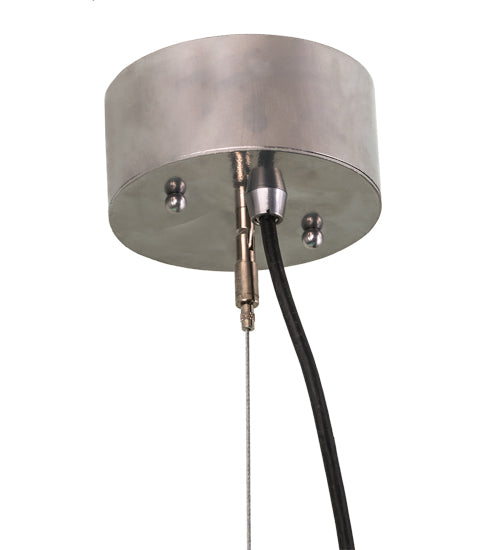 Meyda Lighting Bola 14" Chrome Play Pendant Light With Blue Shade Glass