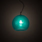 Meyda Lighting Bola 14" Chrome Play Pendant Light With Blue Shade Glass