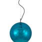 Meyda Lighting Bola 14" Chrome Play Pendant Light With Blue Shade Glass