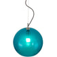 Meyda Lighting Bola 14" Chrome Play Pendant Light With Blue Shade Glass