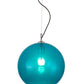 Meyda Lighting Bola 14" Chrome Play Pendant Light With Blue Shade Glass