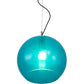 Meyda Lighting Bola 14" Chrome Play Pendant Light With Blue Shade Glass