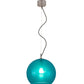 Meyda Lighting Bola 14" Chrome Play Pendant Light With Blue Shade Glass