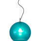 Meyda Lighting Bola 14" Chrome Play Pendant Light With Blue Shade Glass
