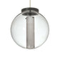 Meyda Lighting Bola 14" LED Pewter Cilindro Pendant Light With White & Clear Shade