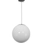 Meyda Lighting Bola 14" Pewter Pendant Light With White Opal Shade Glass