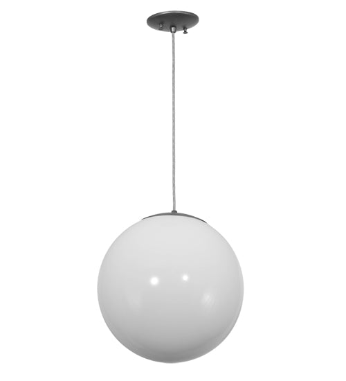 Meyda Lighting Bola 14" Pewter Pendant Light With White Opal Shade Glass