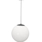 Meyda Lighting Bola 14" Pewter Pendant Light With White Opal Shade Glass