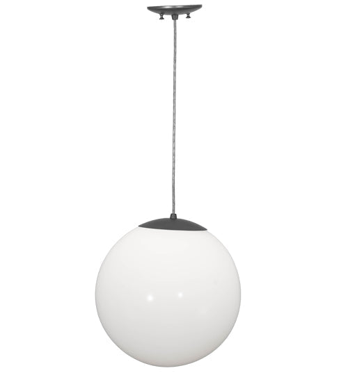 Meyda Lighting Bola 14" Pewter Pendant Light With White Opal Shade Glass