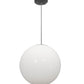 Meyda Lighting Bola 14" Pewter Pendant Light With White Opal Shade Glass