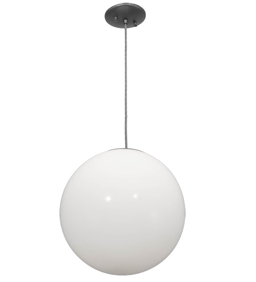 Meyda Lighting Bola 14" Pewter Pendant Light With White Opal Shade Glass
