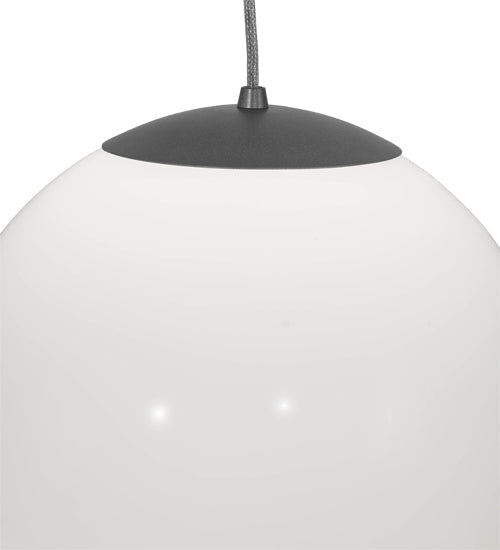 Meyda Lighting Bola 14" Pewter Pendant Light With White Opal Shade Glass