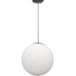 Meyda Lighting Bola 14" Pewter Pendant Light With White Opal Shade Glass