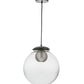 Meyda Lighting Bola 15" Black Nickel Pendant Light With Clear Glass Orb Shade Glass