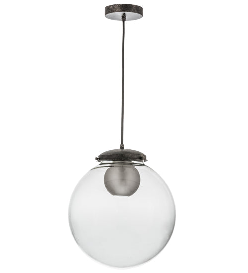 Meyda Lighting Bola 15" Black Nickel Pendant Light With Clear Glass Orb Shade Glass