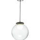 Meyda Lighting Bola 15" Black Nickel Pendant Light With Clear Glass Orb Shade Glass
