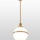 Meyda Lighting Bola 17" Champagne Metallic Equator Pendant Light With White Statuario Idalight Shade