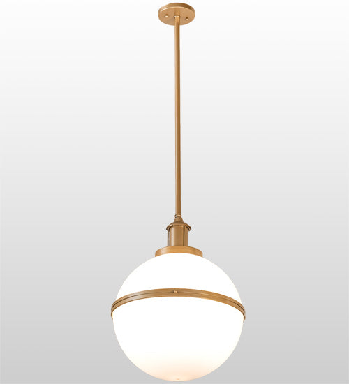 Meyda Lighting Bola 17" Champagne Metallic Equator Pendant Light With White Statuario Idalight Shade