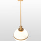 Meyda Lighting Bola 17" Champagne Metallic Equator Pendant Light With White Statuario Idalight Shade