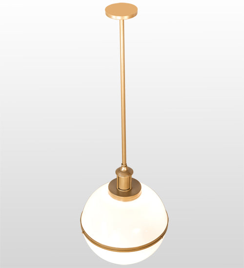 Meyda Lighting Bola 17" Champagne Metallic Equator Pendant Light With White Statuario Idalight Shade