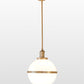 Meyda Lighting Bola 17" Champagne Metallic Equator Pendant Light With White Statuario Idalight Shade