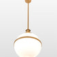 Meyda Lighting Bola 17" Champagne Metallic Equator Pendant Light With White Statuario Idalight Shade