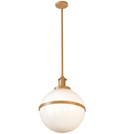 Meyda Lighting Bola 17" Champagne Metallic Equator Pendant Light With White Statuario Idalight Shade