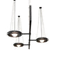 Meyda Lighting Bola 178" 3-Light Solar Black Whipple Island Chandelier With White Shade Glass