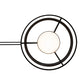 Meyda Lighting Bola 178" 3-Light Solar Black Whipple Island Chandelier With White Shade Glass