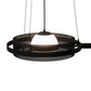 Meyda Lighting Bola 178" 3-Light Solar Black Whipple Island Chandelier With White Shade Glass