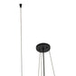 Meyda Lighting Bola 178" 3-Light Solar Black Whipple Island Chandelier With White Shade Glass