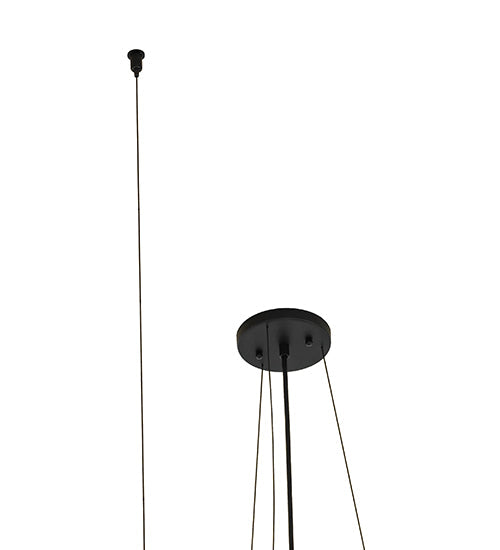 Meyda Lighting Bola 178" 3-Light Solar Black Whipple Island Chandelier With White Shade Glass