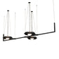 Meyda Lighting Bola 178" 3-Light Solar Black Whipple Island Chandelier With White Shade Glass