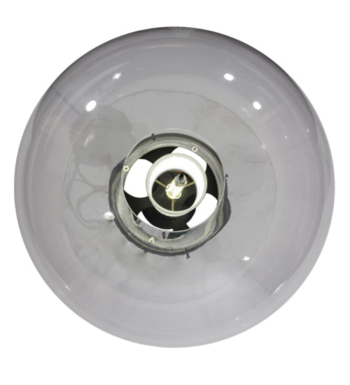 Meyda Lighting Bola 18" Solar Black Powder Coat Cilindro Pendant Light With Clear & White Shade Glass