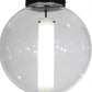 Meyda Lighting Bola 18" Solar Black Powder Coat Cilindro Pendant Light With Clear & White Shade Glass