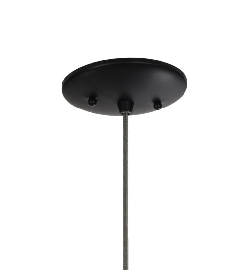 Meyda Lighting Bola 18" Solar Black Powder Coat Cilindro Pendant Light With Clear & White Shade Glass