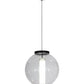 Meyda Lighting Bola 18" Solar Black Powder Coat Cilindro Pendant Light With Clear & White Shade Glass