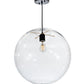 Meyda Lighting Bola 18" Textured Black Pendant Light With Clear Crystal Idalight Shade
