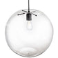 Meyda Lighting Bola 18" Textured Black Pendant Light With Clear Crystal Idalight Shade