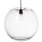 Meyda Lighting Bola 18" Textured Black Pendant Light With Clear Crystal Idalight Shade