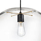 Meyda Lighting Bola 18" Textured Black Pendant Light With Clear Crystal Idalight Shade