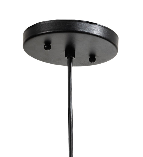 Meyda Lighting Bola 18" Textured Black Pendant Light With Clear Crystal Idalight Shade