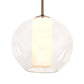 Meyda Lighting Bola 18" Tyler Bronze Cilindro Pendant Light With Clear Glass & Shara Taupe Idalight Shade
